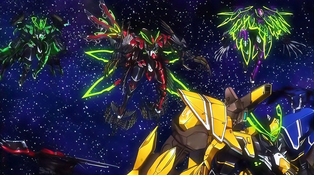 [图]革命机valvrave:四台革命机共同出击,四号机留下,独自对付敌人