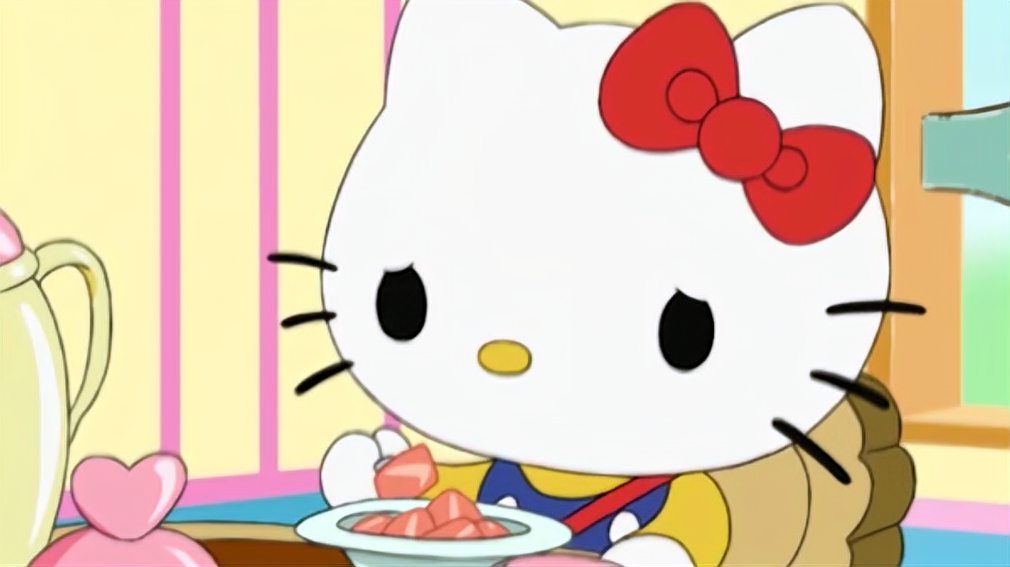 [图]Hello Kitty：咪咪真是可爱，和大家一起玩，美食也不轻松啊