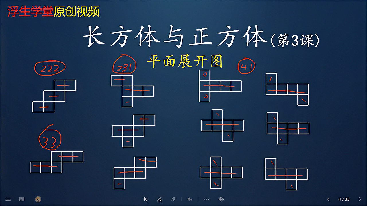 [图]3正方体的4类11种平面展开图演示