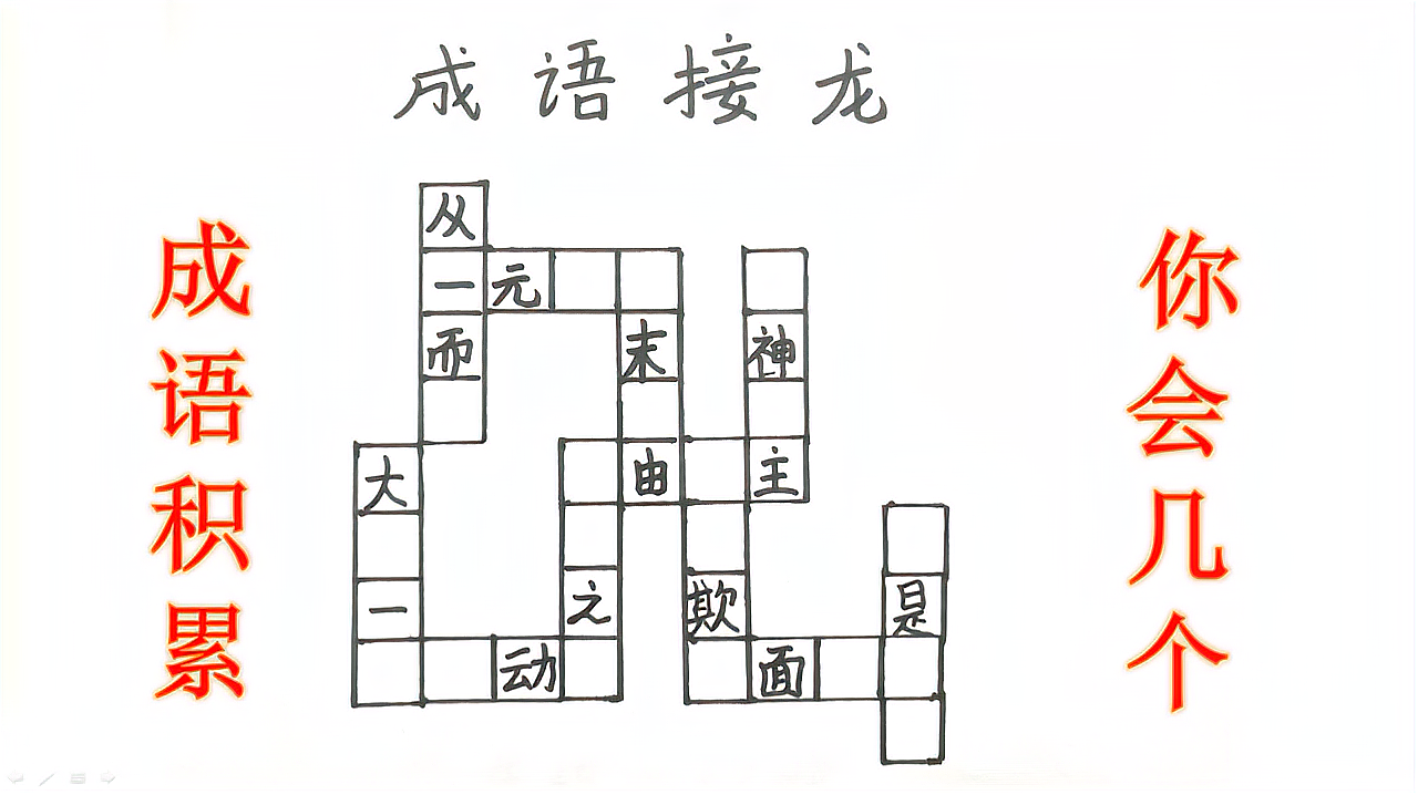 [图]成语接龙,成语词汇量积累,总共11个,你会几个