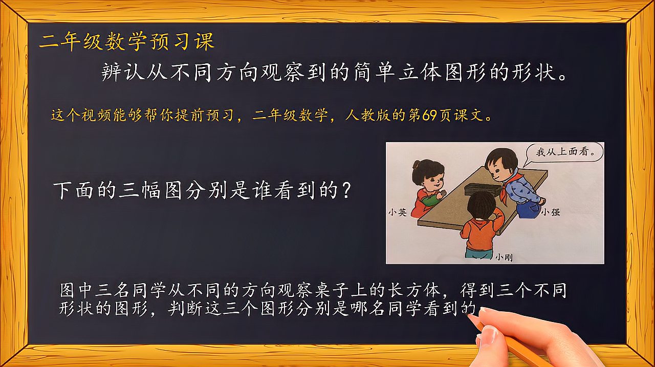 [图]二年级数学《辨认从不同方向观察到的简单立体图形的形状》