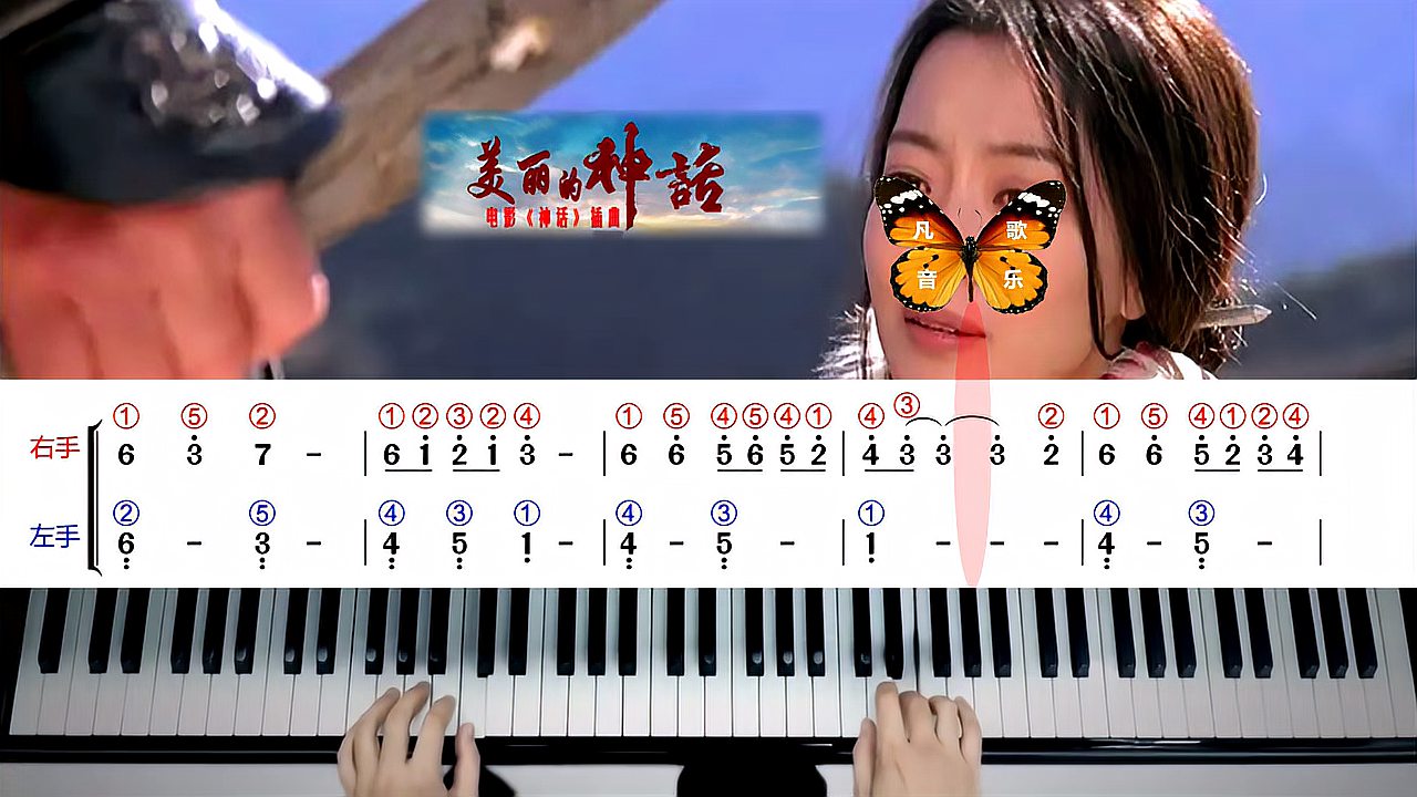 [图]中老年最爱钢琴曲：《美丽的神话》双手简谱带指法