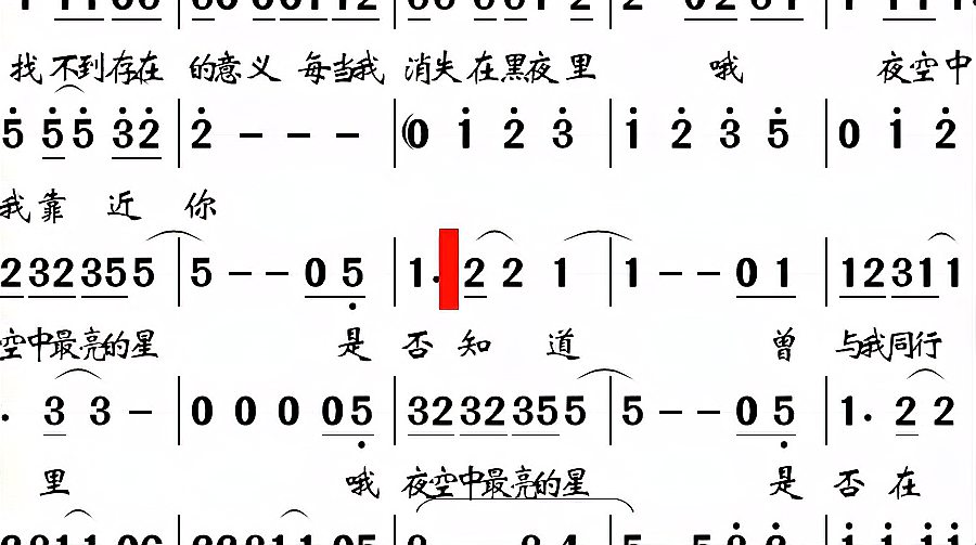 [图]逃跑计划《夜空中最亮的星》有声简谱