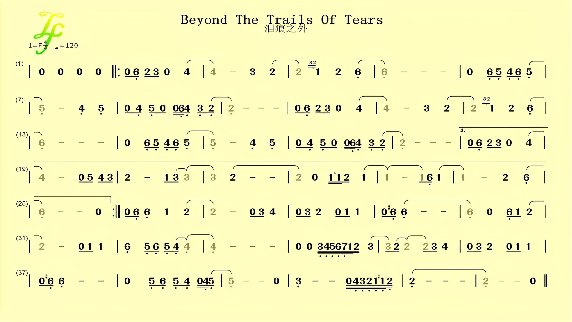 [图]动态乐谱 《泪痕之外》