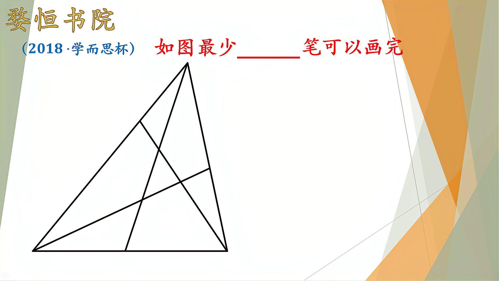 [图]一笔画问题，两个方法，一节视频课就能讲通透