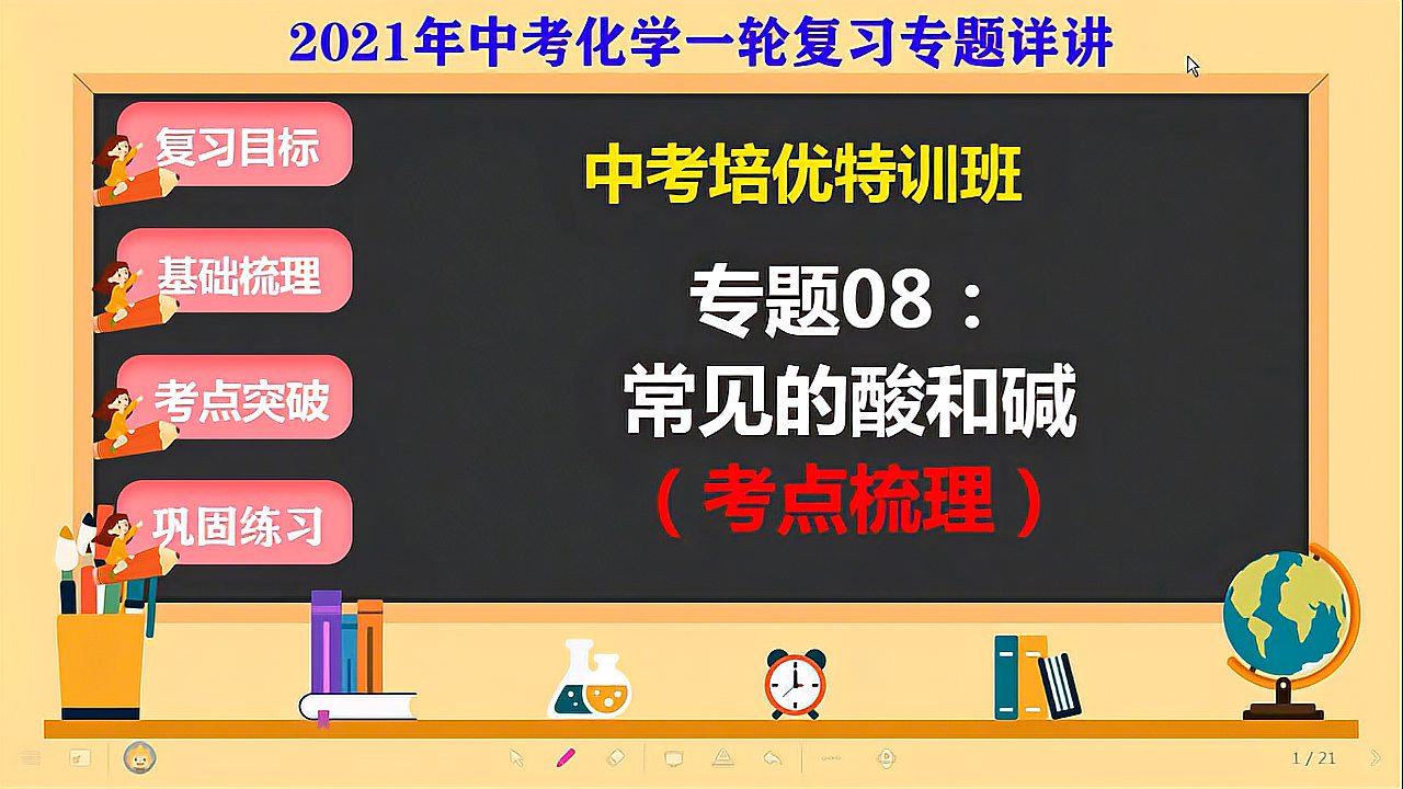 [图]2021中考化学一轮复习-专题8 常见的酸和碱(考点梳理)