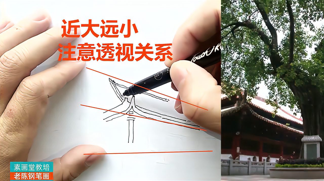 [图]钢笔画基础练习,如何画一幅完整的风景,收藏了