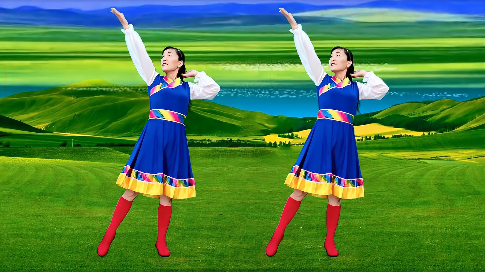藏族风情广场舞《吉祥》优美大气,歌声嘹亮豪迈