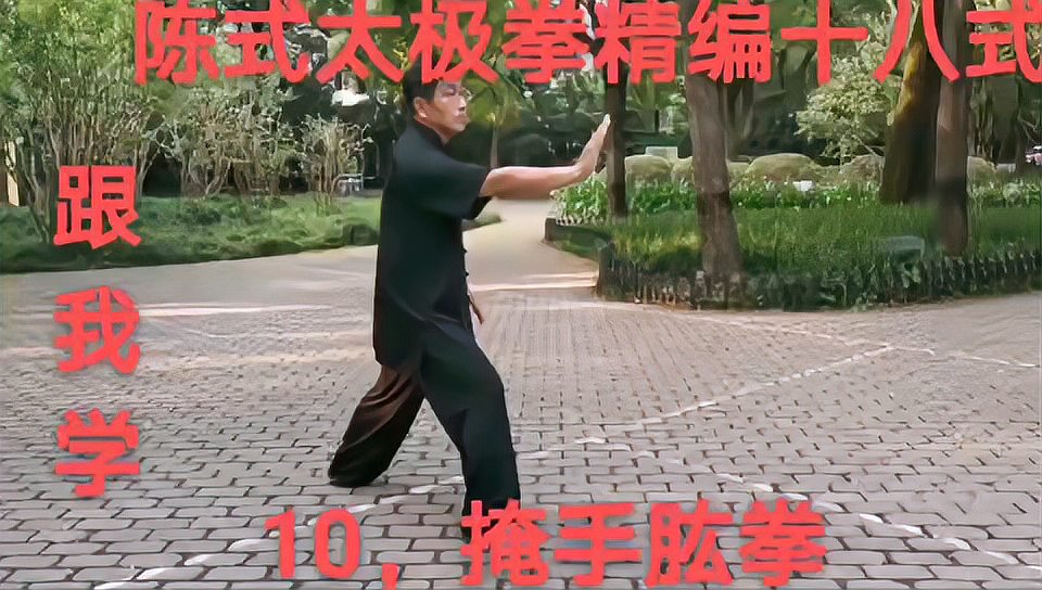 [图]跟我学:陈式太极拳精编十八式,10,掩手肱拳,上海中山公园黄檀