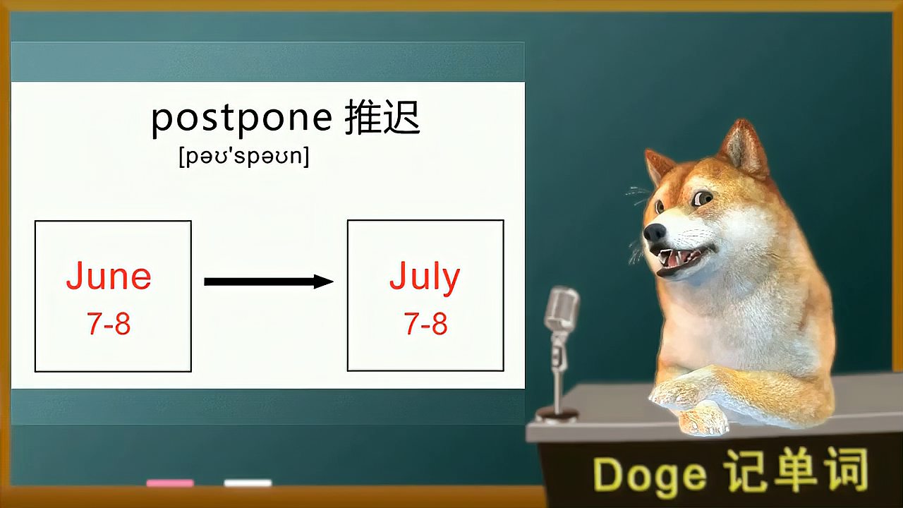 [图]「Doge每日一词」0208 postpone 高中雅思考博英语词汇