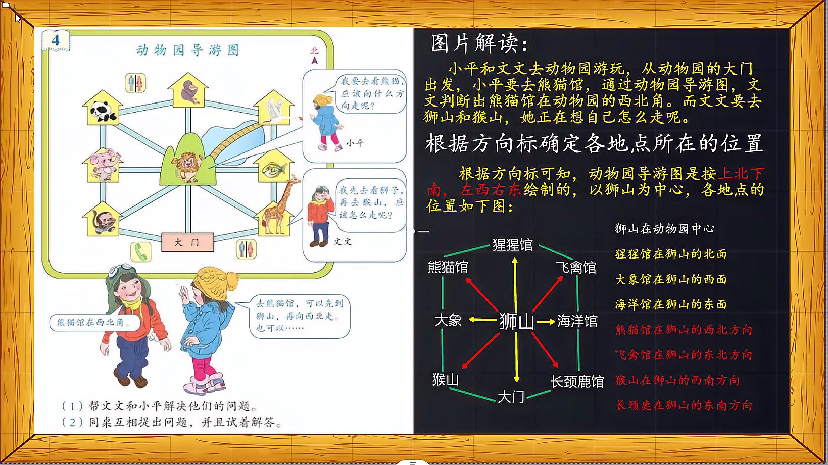 [图]三年级数学下册第8页课文预习《用8个方向描述简单的行走路线》