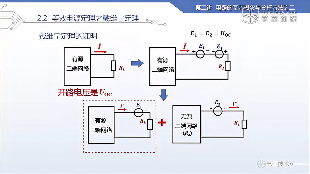 [图]电工技术——8等效电源定理之戴维宁定理(清华大学)