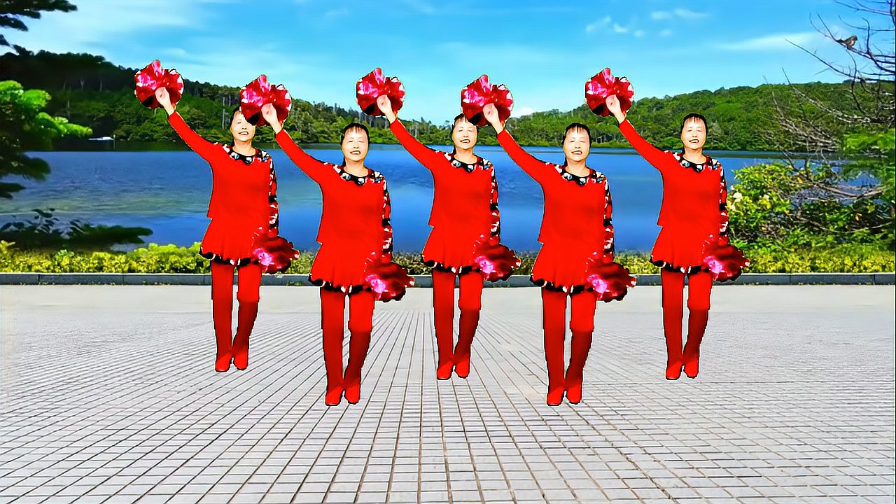 最新喜庆广场舞《开门红》喜庆欢乐中国年,简单大气花球舞