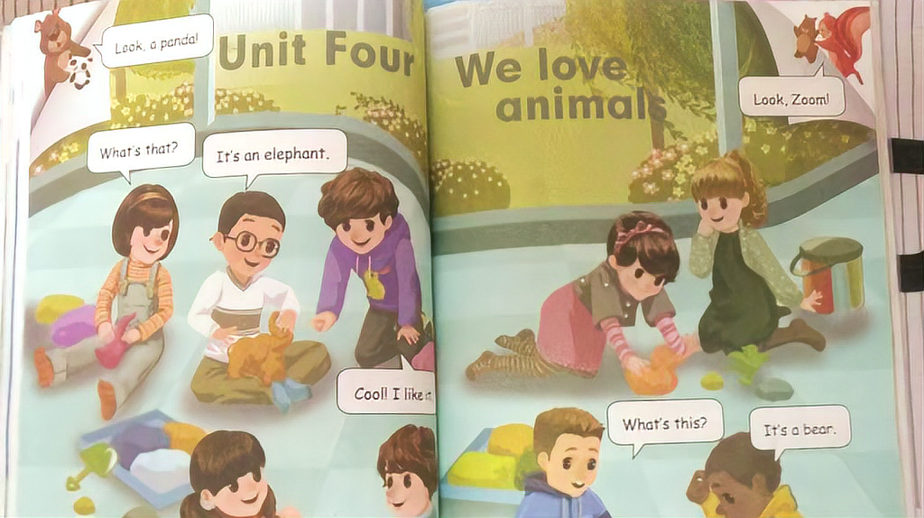 [图]小学三年级英语上册,第四单元we love animals课文朗读