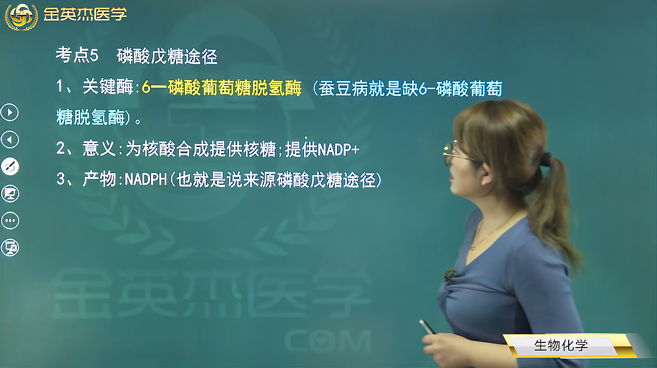 [图]临床生物化学:糖的有氧氧化05磷酸戊糖途径:关键酶、意义及产物