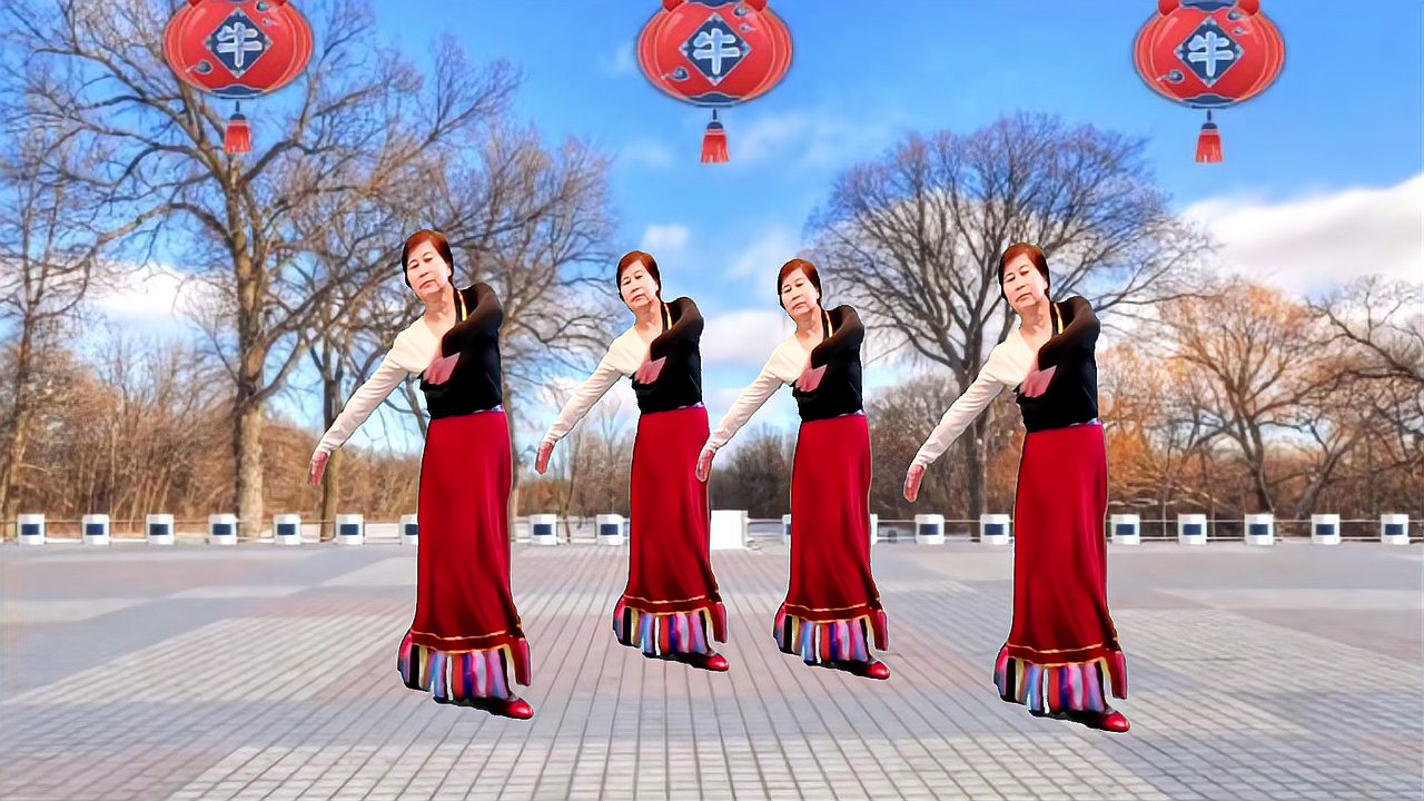 经典民歌广场舞《北京的金山上》藏舞风格,歌曲动听舞姿优美
