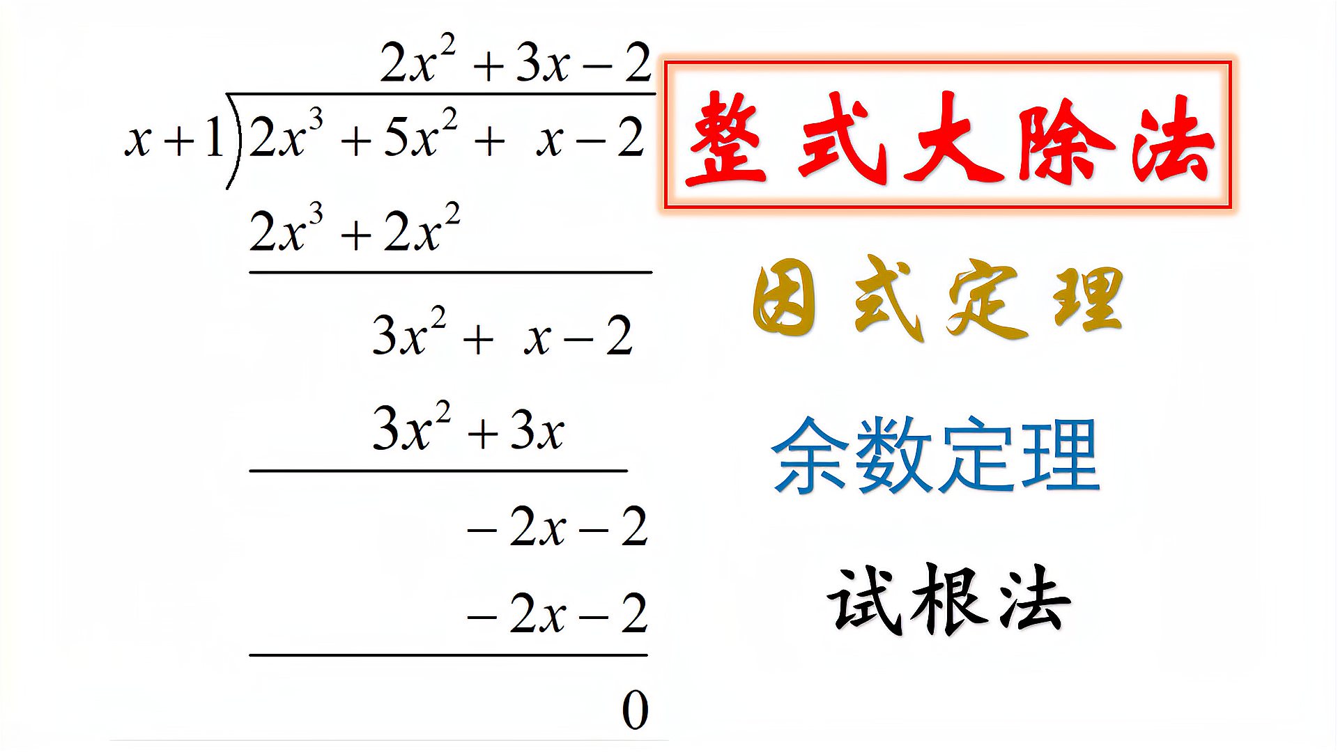 [图]因式分解高手篇：长除法、试根法、余数定理、因式定理｜数学竞赛