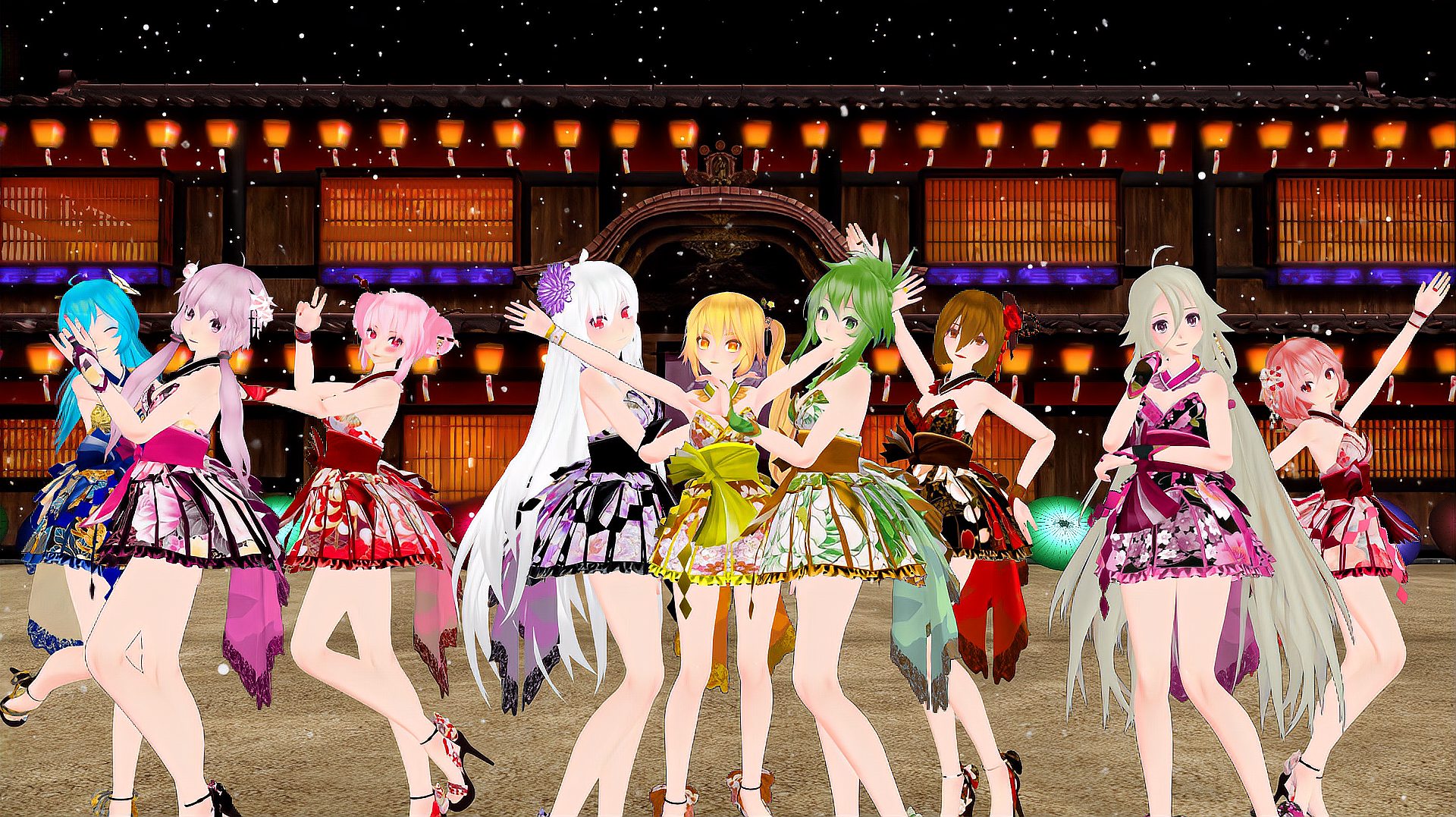 [图]MMD初音未来,Snow Halation,初音家族9人组带你跨年