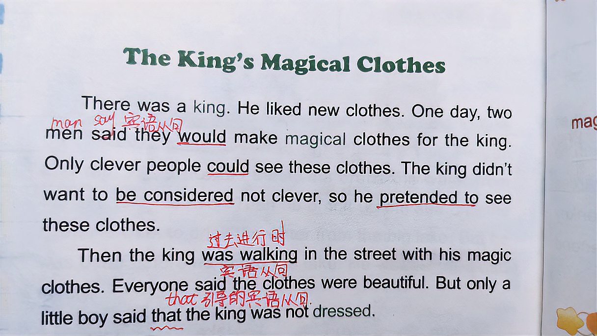 [图]小学英语经典晨读上故事天地Day10The King’s Magical Clothes