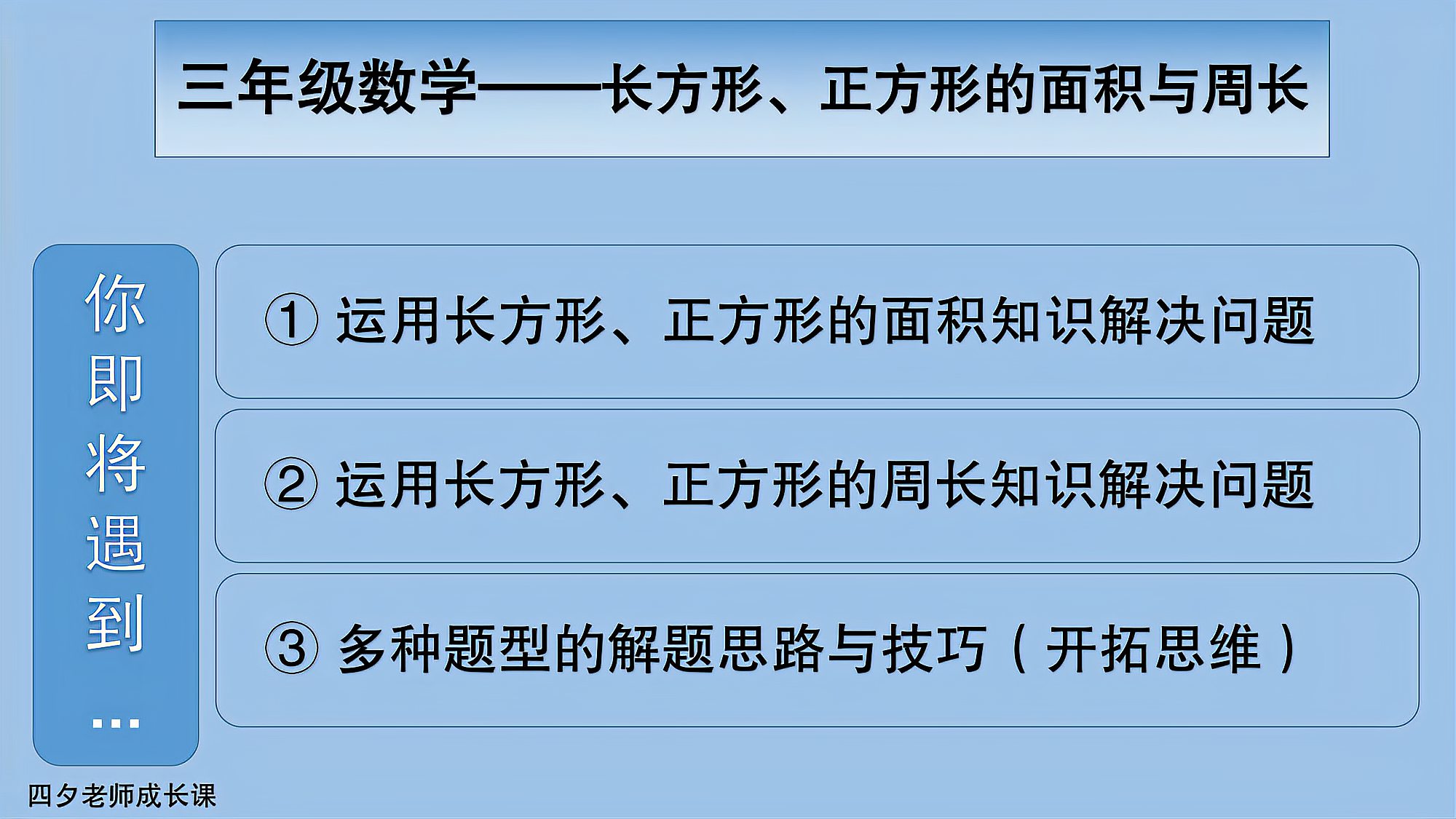 [图]三年级数学:长方形、正方形的面积与周长(思维拓展)