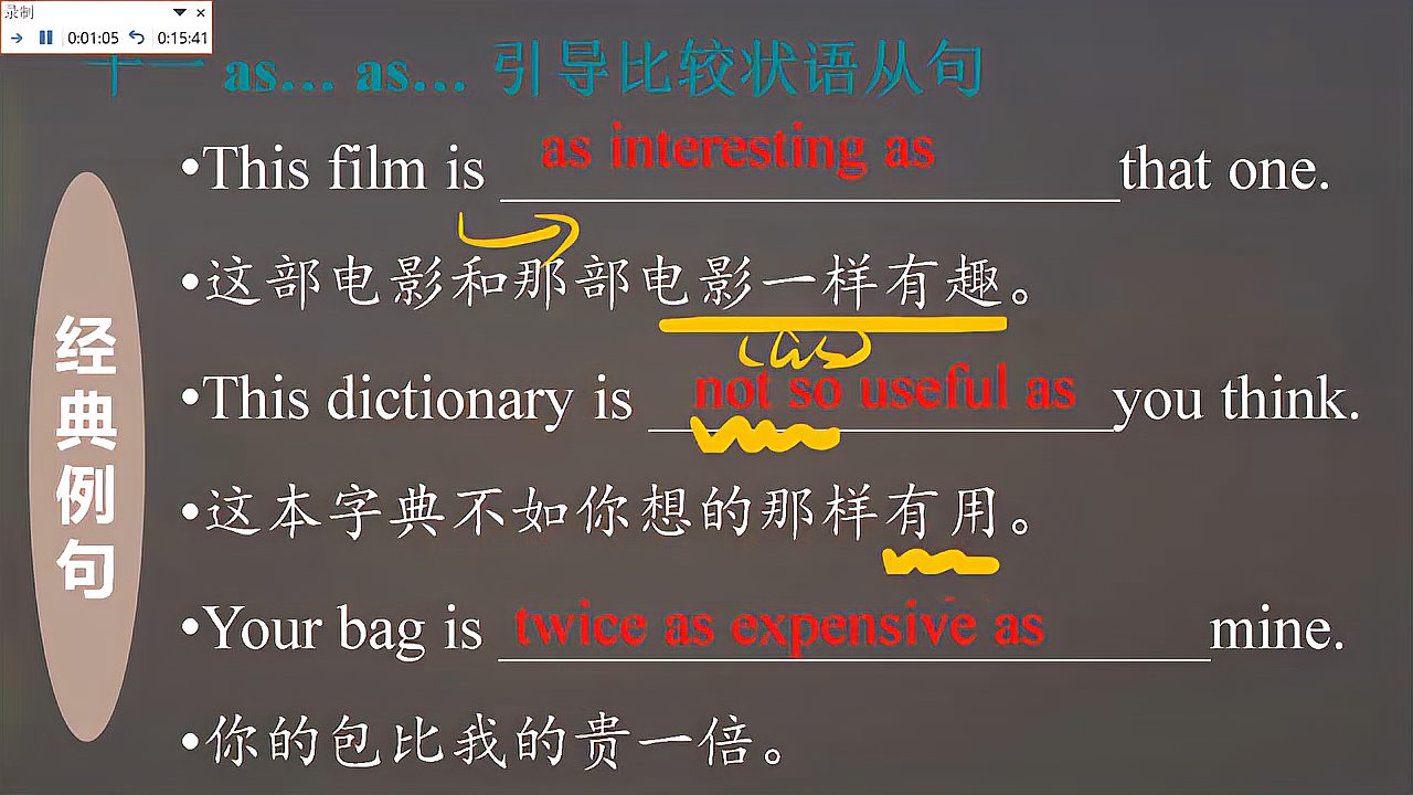 [图]高中英语as……as……;两个作比较,可以修饰百分数倍数等