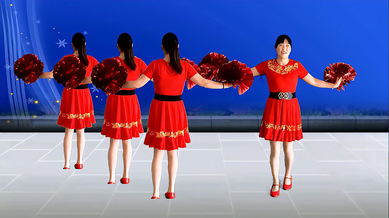 简易教学广场舞《欢乐中国年》正背面带你跳，跟着就能跳