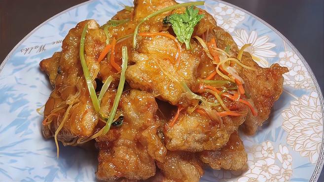 厨师长教你锅包肉的家常做法,步骤详细,酥脆不回软下酒又下饭