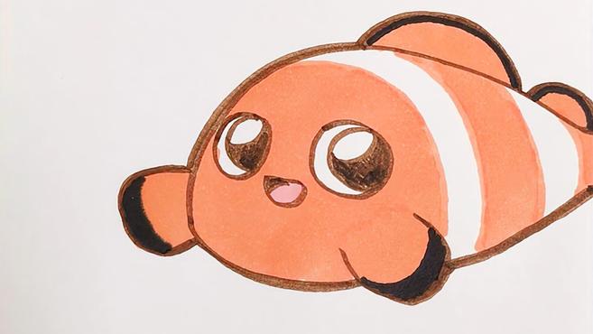 儿歌多多动物简笔画 小丑鱼 学画海底世界的动画小明星