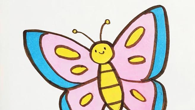 多多学画画 第106集 儿童简笔画 蝴蝶 学画花朵中飞舞的蝴蝶公主