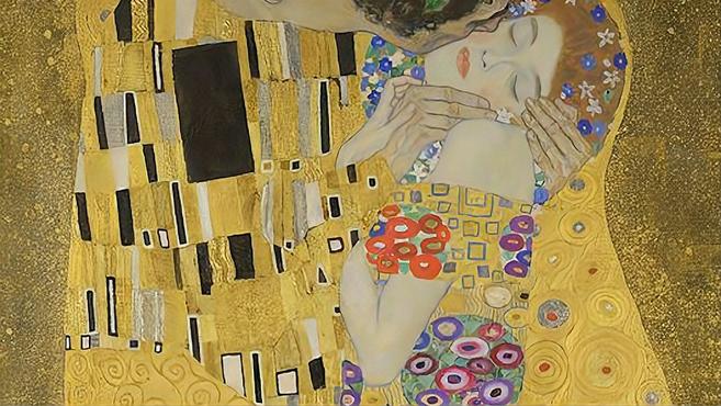 「3分钟静谧 放大看名画」古斯塔夫·克里姆特-吻 唯爱永恒璀璨