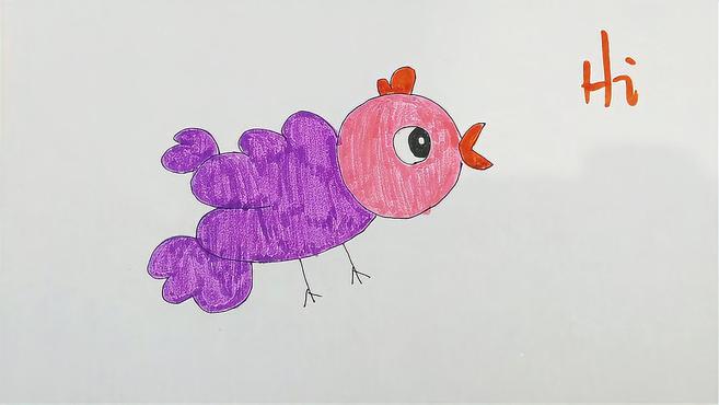 乌鸦简笔画,这么可爱的乌鸦第一次见