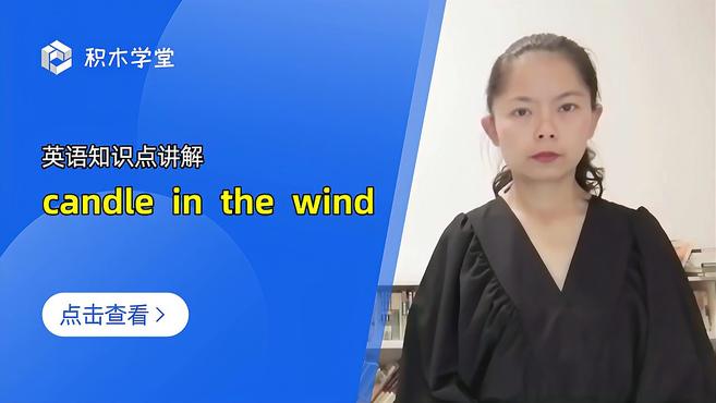 [图]英语知识点讲解 candle in the wind