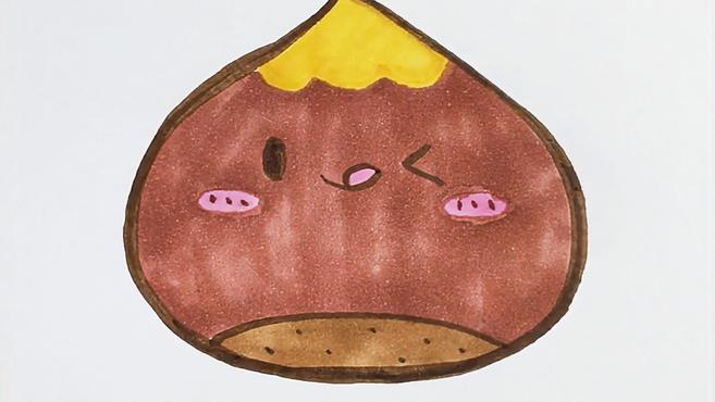 多多学画画 第121集 儿童简笔画 栗子 宝贝立秋画可爱的卡通栗子