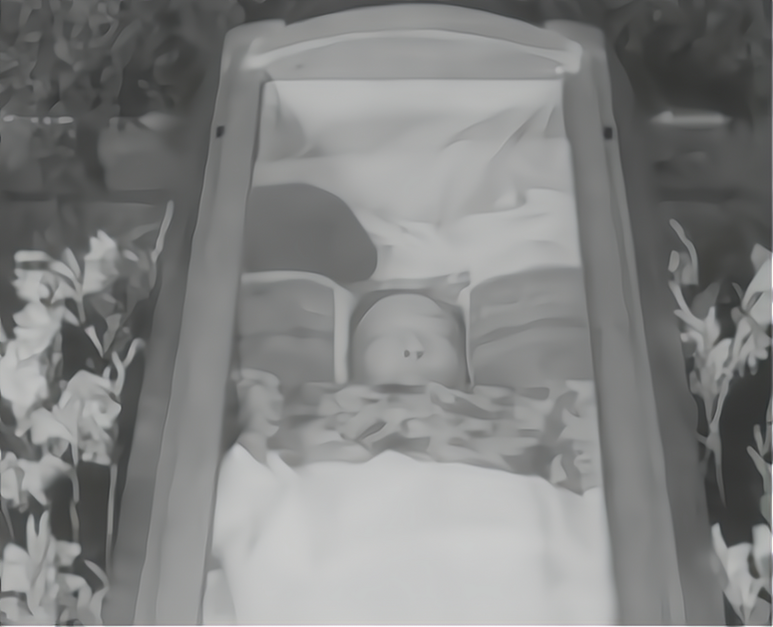 1961年的这张照片展现了梅兰芳的罕见遗容,他躺在棺材中,看起来神态