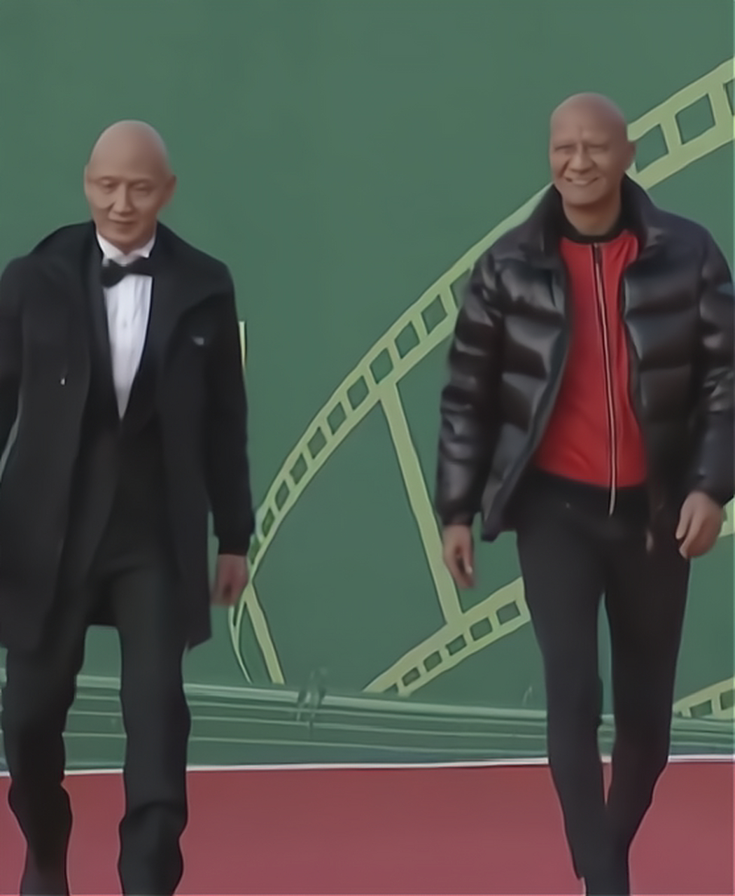 杜玉明 最后一次与好兄弟 计春华 一同踏上红毯,俩人饰演的反派给观众