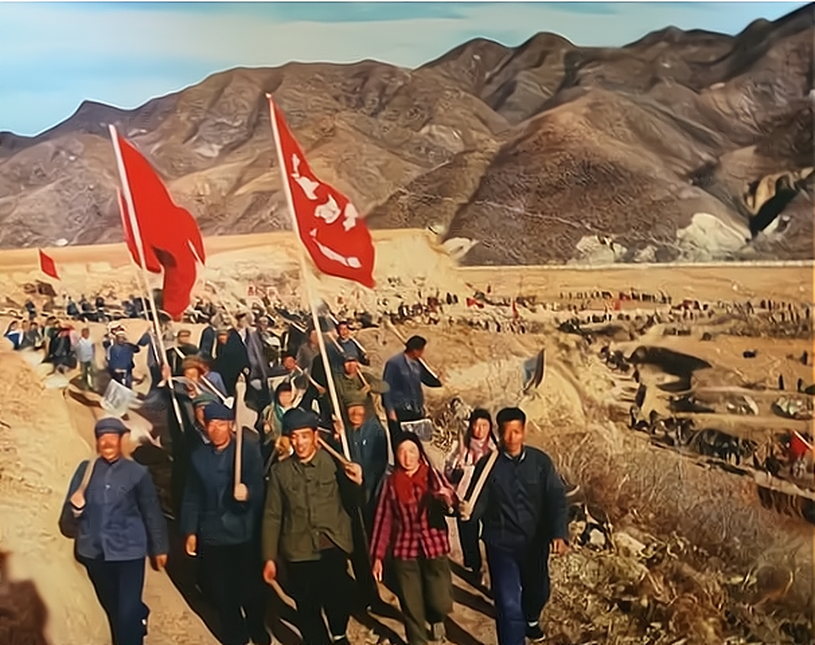 70年代,劳动是生产队的主要形式,大家在一起干活,共同完成生产任务.
