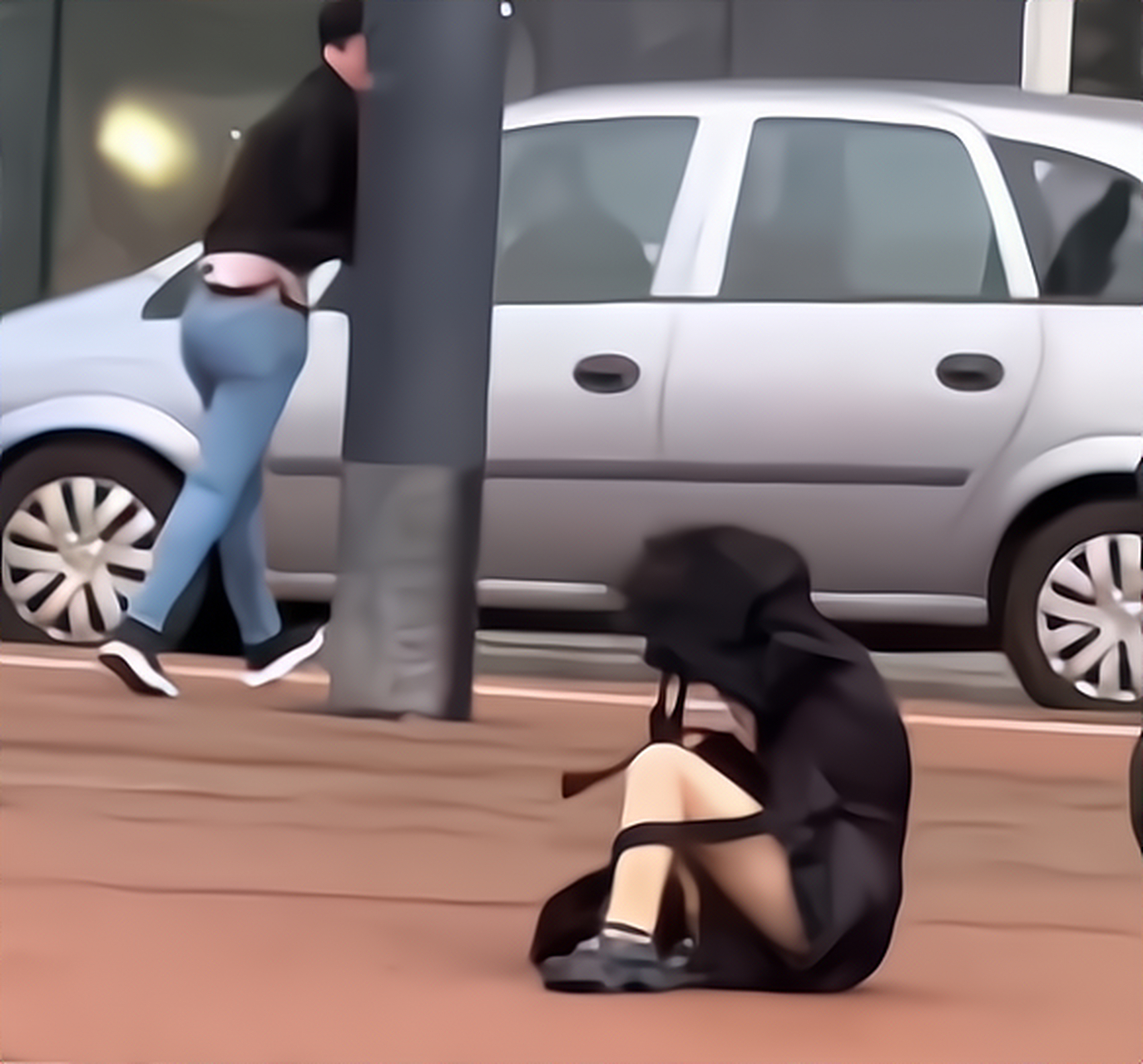 刮大风就不要穿裙子了,不然都被看光了.