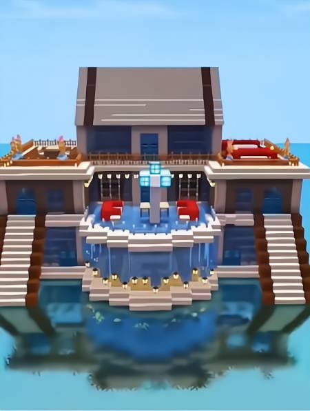 迷你世界速建海上大别墅好漂亮的样子