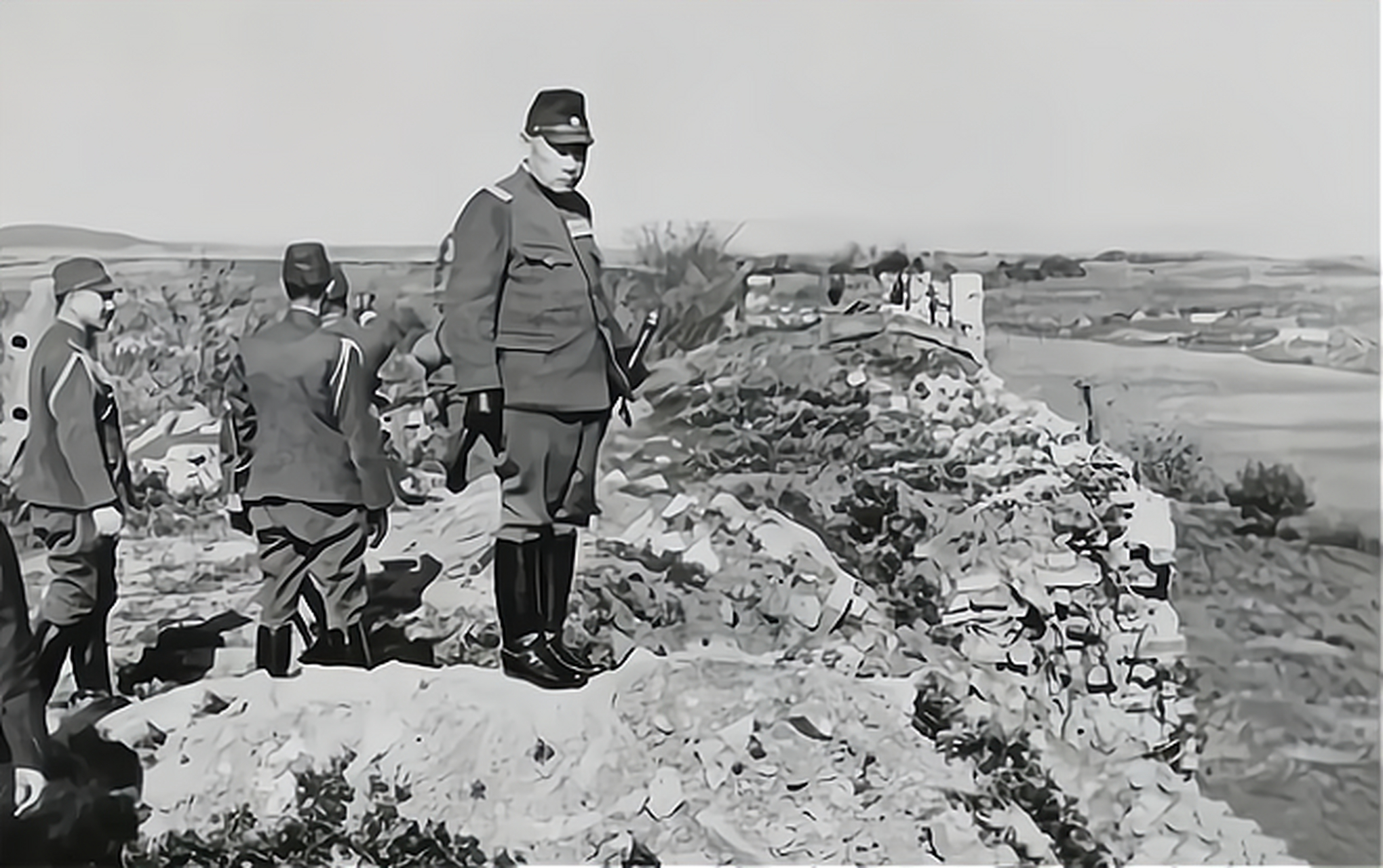 1938年日本陆军大将,陆军大臣,别名笨蛋元帅的杉山元在南京光华门查看