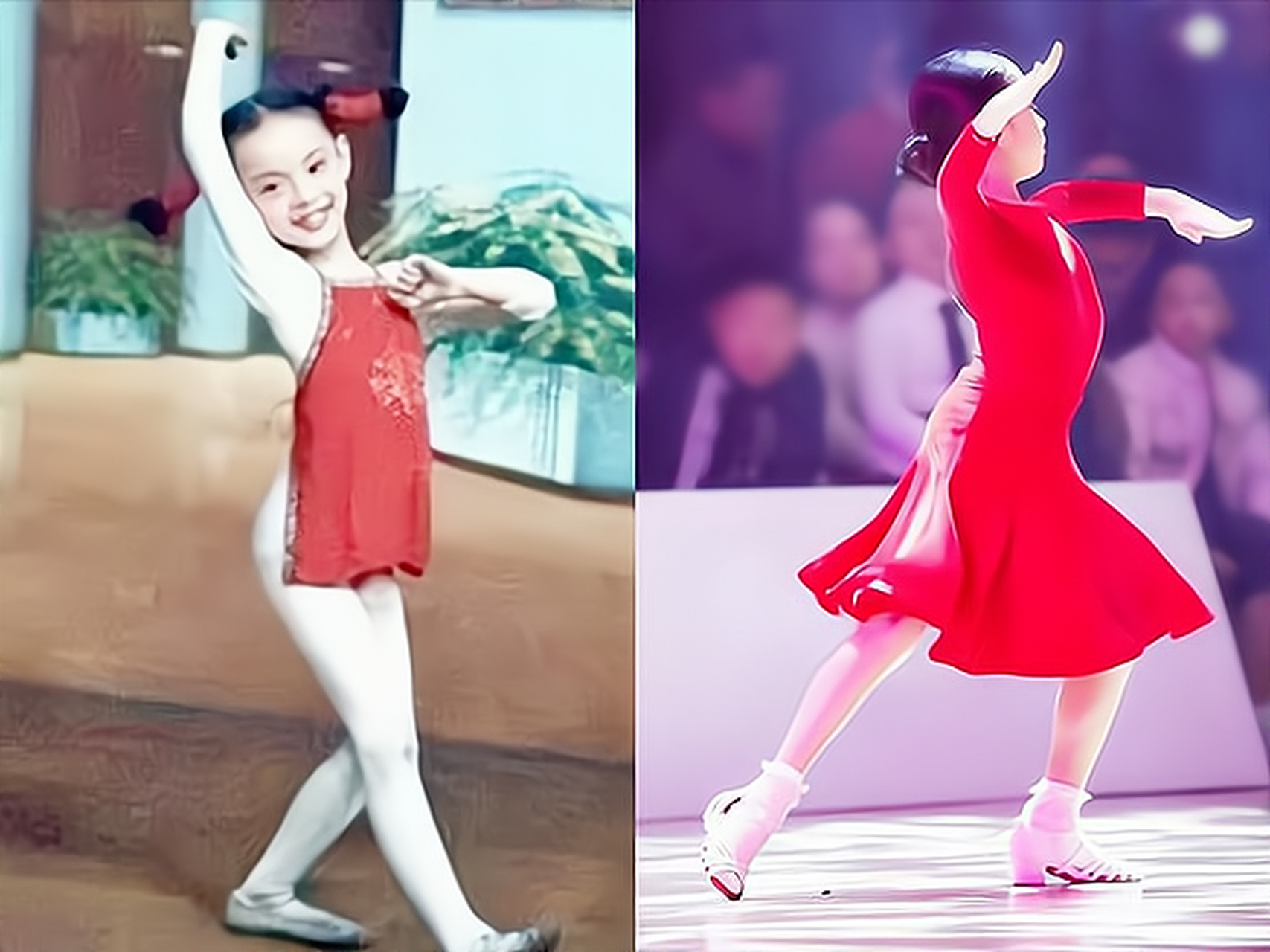 2月27日,孙俪晒出了女儿参加拉丁舞比赛的照片,只见8岁的小花双肢