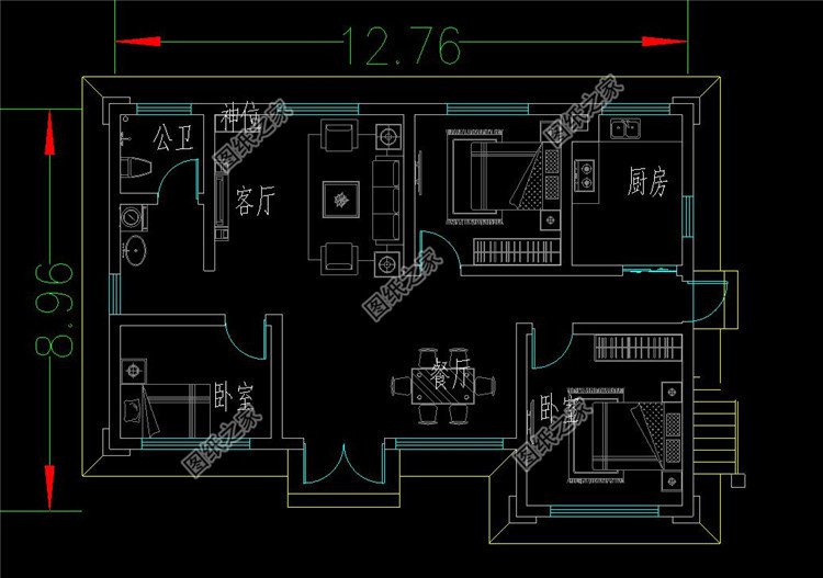 12x9米农村房屋设计图,越看越耐看,布局巧妙,全家人住非常舒适