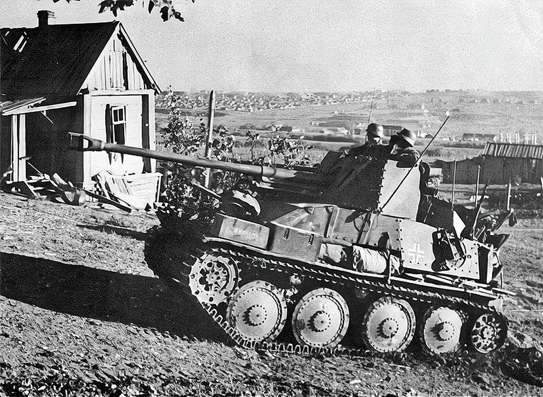斯大林格勒郊外的德军黄鼠狼iii自行反坦克炮 (sau marder iii).