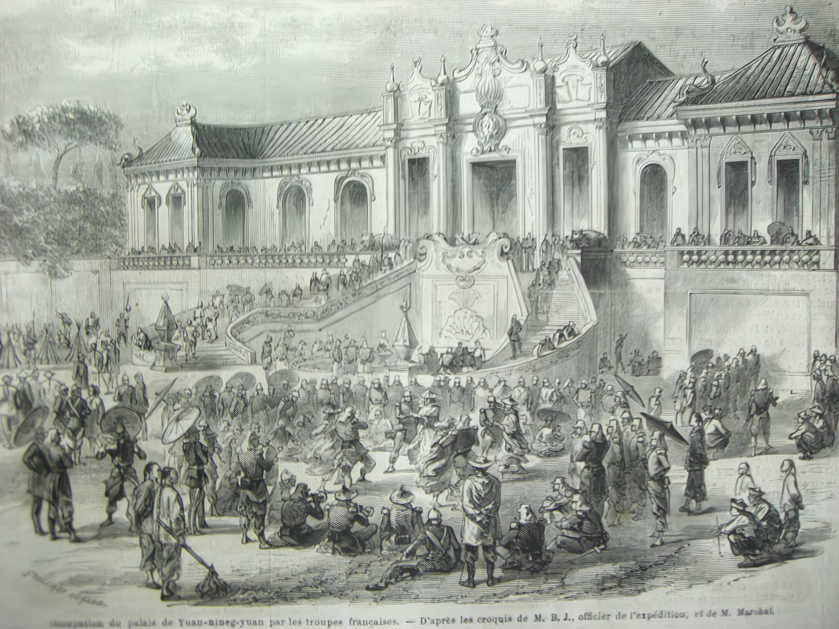 1860年,八国联军闯进北京,圆明园遭到浩劫.