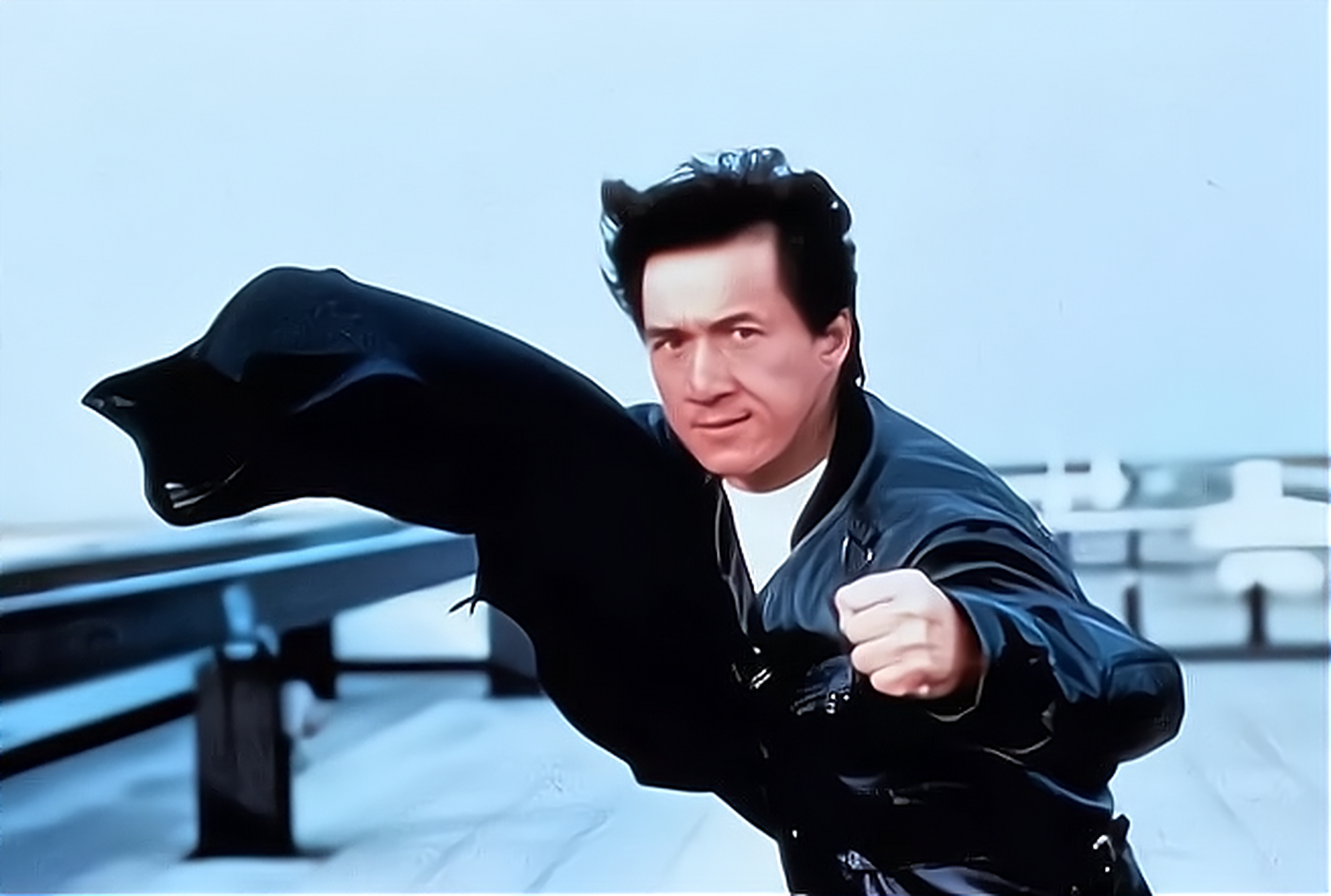 7岁时,成龙开始向师傅学习功夫.