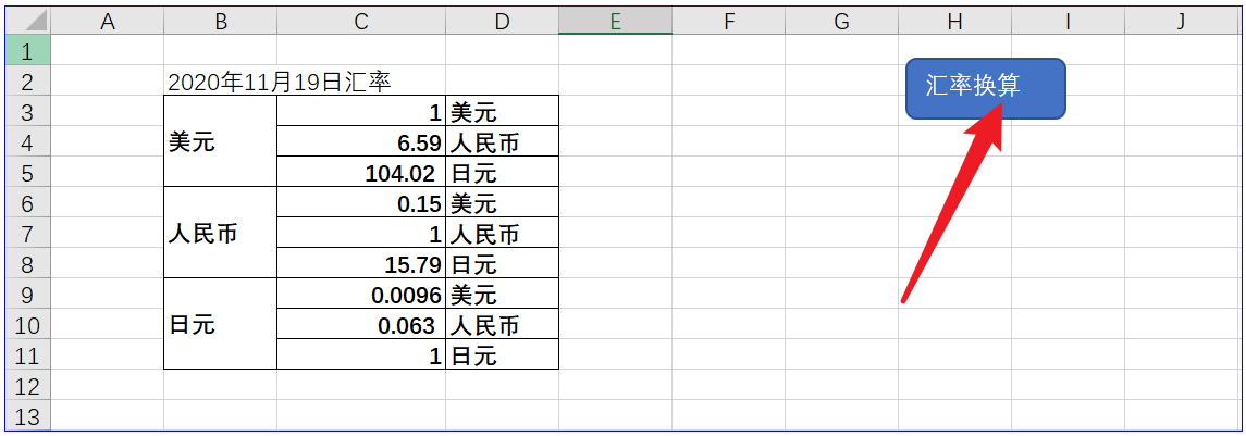 vba貨幣換算計算器代碼