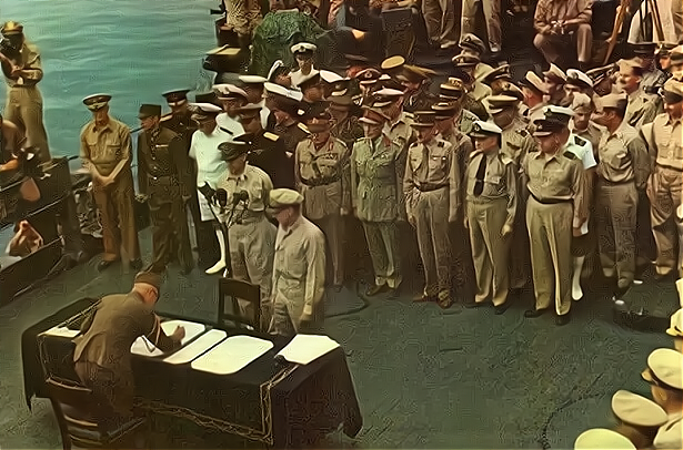 日本投降签字仪式时间图片