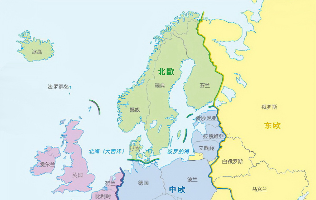 北欧地图中文版高清晰图片