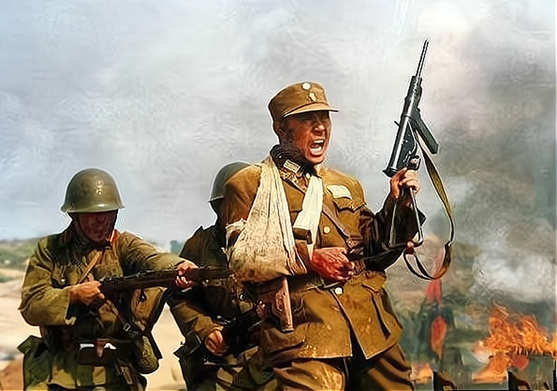 1938年,台儿庄战役中,战地记者拍到陈钟书将军的遗容