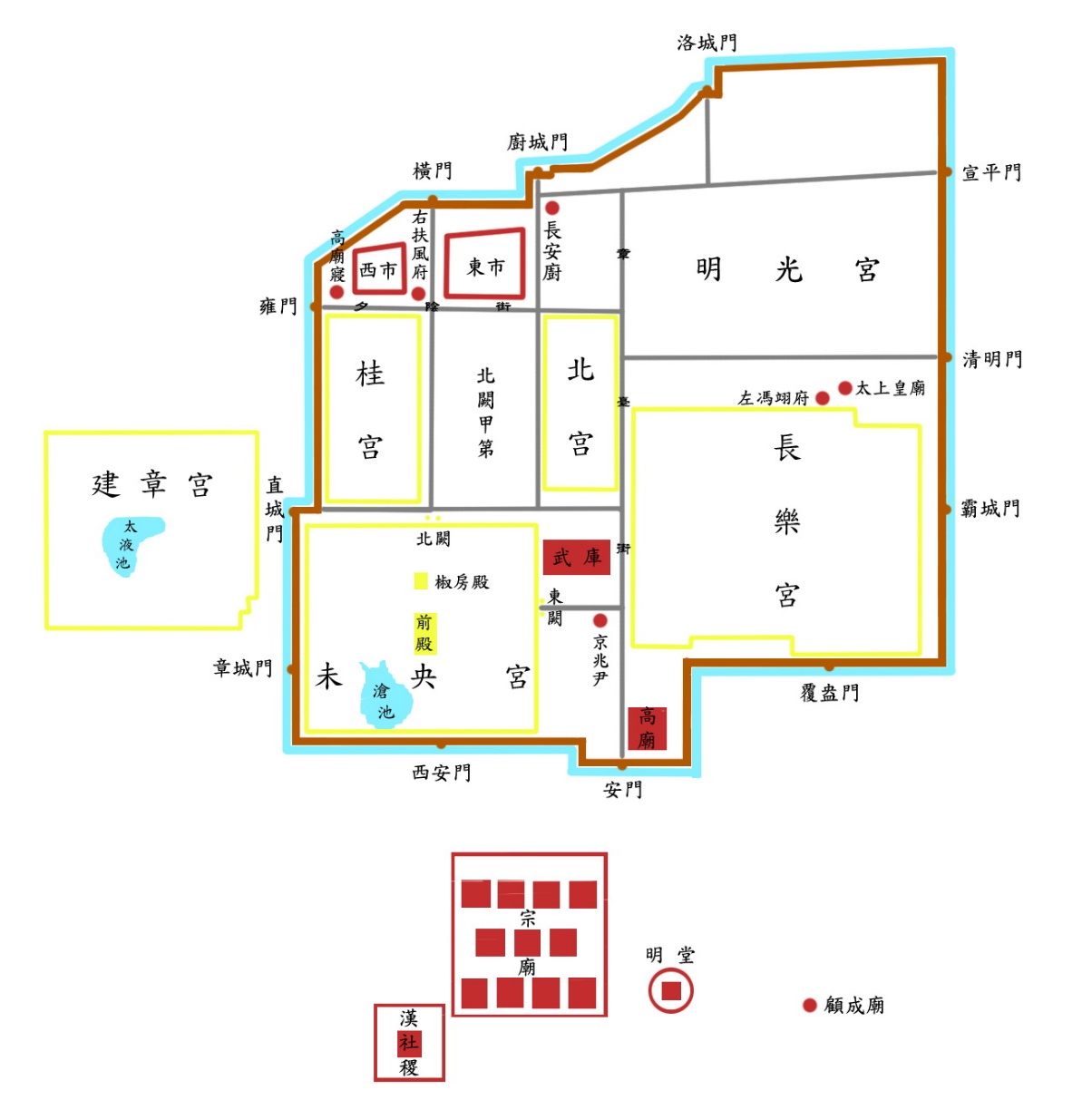 汉长安城遗址平面图片