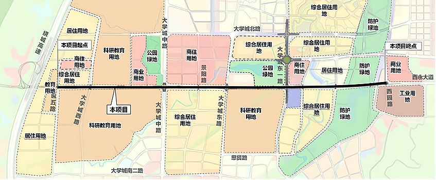 重慶高新區啟動大學城南路及立交改造概算5億,西部槽谷越發完善